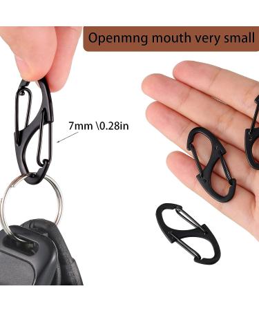 20 Pieces Small Alloy Snap Hook 1.6 Inch Dual Wire Gate Clip Interlocking Keychain Clip Tiny Clip Attachment for Women Men Camping Fishing Hiking Black - Buy Online on GoSupps.com