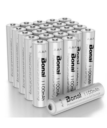 BONAI 1100mAh AAA Rechargeable Batteries 24 Pack 1.2V Ni-MH Rechargeable AAA Batteries high Capacity - Triple a Batteries 24 packs