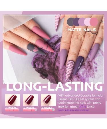 Gellen Gel Nail Polish Kit - 28 Pack Nude Grays Pastels Glitter Gel Polish Set | Glossy/Matte Top & Base Coat | Trendy Home/Salon Manicure Kit - Buy Online on GoSupps.com