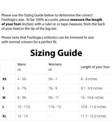 Footlogics Full-Length Orthotic Shoe Insoles XL (Men's 12-14) - Heel Pain, Spurs, Tendonitis Relief - Plantar Fasciitis Support - Pair - Buy Online on GoSupps.com