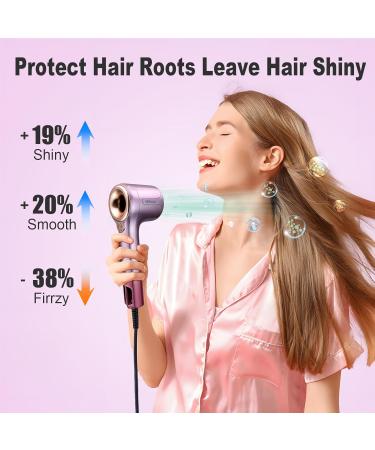 Ionic Hair Dryer with Diffuser for Curly Hair | 1500W Professional Negative Ions & Fast Drying | Gradient Pink Hair Dryer with Brushless Motor - Buy Online on GoSupps.com