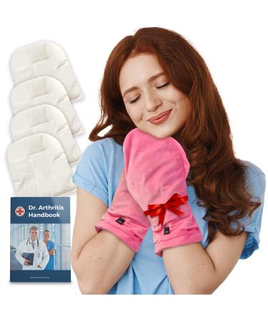 Doctor Approved Microwavable Therapy Hand Warmer Gloves for Arthritis Pain Relief - Lavender Pink Heated Gloves with Doctor Written Handbook, 1 Pair - Buy Online on GoSupps.com