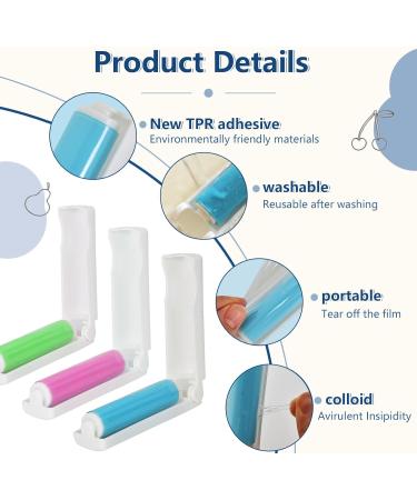 4-Piece Reusable Washable Lint Roller Set - Portable Sticky Rollers for Furniture Carpets & Clothes Cleaning - Buy Online on GoSupps.com