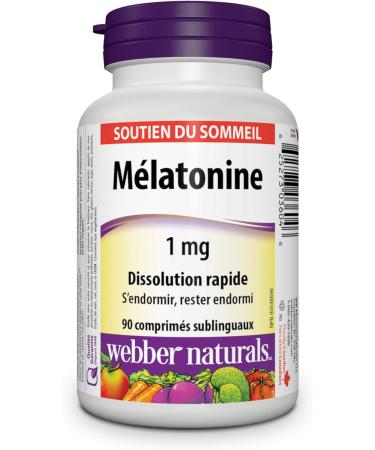 Webber Naturals Melatonin 1 mg 90 Quick Dissolve Tablets For Sleep Support Vegetarian - Buy Online on GoSupps.com