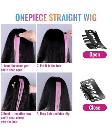 22-Piece Rainbow Hair Extensions | Fashion Synthetic Clip-Ins for Cosplay & Women - Buy Online on GoSupps.com