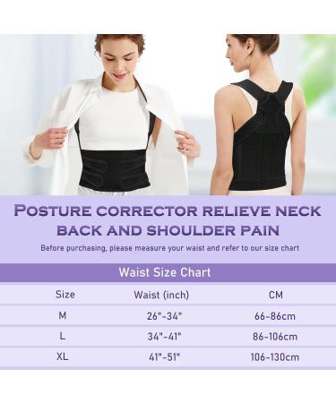 Kungfuren Posture Corrector Brace for Men and Women - Adjustable Breathable Upper Back Straightener - Lumbar Support Belt in Dark Black (S) - Buy Online on GoSupps.com