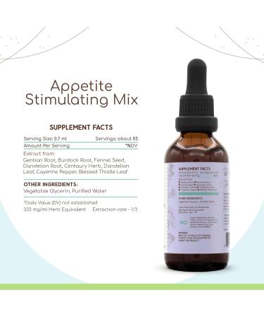 Appetite Stimulating Mix B60 Alcohol-Free Extract Tincture,Concentrated Liquid Drops Natural Burdock Root, Centaury, Fennel Seed, Cayenne Pepper, Dandelion, Blessed Thistle, Appetite Restore 2 Fl Oz 2 Fl Oz (Pack of 1) - Buy Online on GoSupps.com