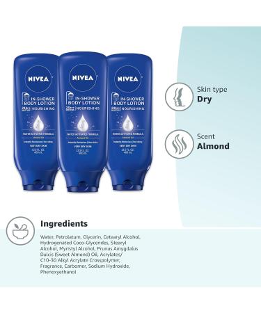 NIVEA In Shower Lotion for Dry Skin - 3 Pack (13.5 Fl Oz Bottles) - Buy Online on GoSupps.com