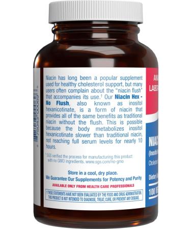 High Absorption Vitamin B3 Niacin Flush Free - Clinical Formula Flush Free Niacin Supplement from Inositol Hexanicotinate for Heart Skin & Nerve Support - Vegan Non-GMO Made in The USA - 100 Servings - Buy Online on GoSupps.com