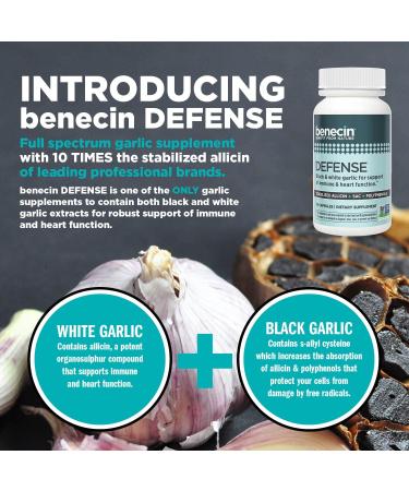 Benecin 1500mcg Stabilized Allicin Capsules | Enhanced with SAC & Polyphenols from Black Garlic | Immune & Heart Support | 60 Vegetarian Capsules - Buy Online on GoSupps.com
