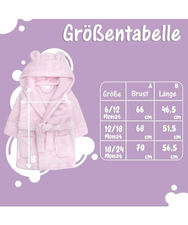 Personalized Baby Bathrobe - KDO Magic | Embroidered Name Hooded Pink | Perfect Gift for Christmas & Birthdays (12-18 Months) - Buy Online on GoSupps.com