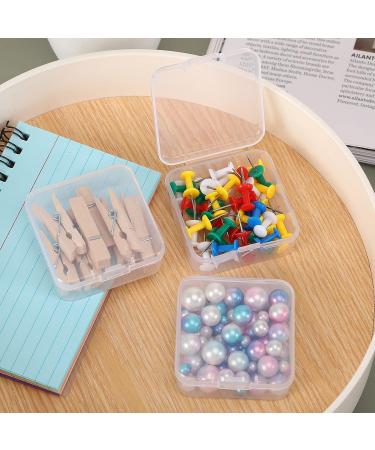 JANYUN 24pcs Transparent Plastic Storage with Lids Small Plastic Containers Plastic Rectangle Containers Box for Storage Beads Crafts Stamps Clay Jewelry Sewing Pins 2.16 2.16 0.78 Inches - Buy Online on GoSupps.com