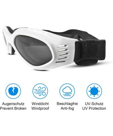 PEDOMUS Dog Sunglasses - UV Protection & Waterproof for Small & Medium Dogs | Adjustable Strap | White - Buy Online on GoSupps.com