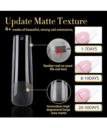 UNA GELLA Soft Gel Nail Tips Long Pre-file | 240 XXL Square Gel Tips | Full Cover Nails - DIY Square Gel Extensions - Buy Online on GoSupps.com