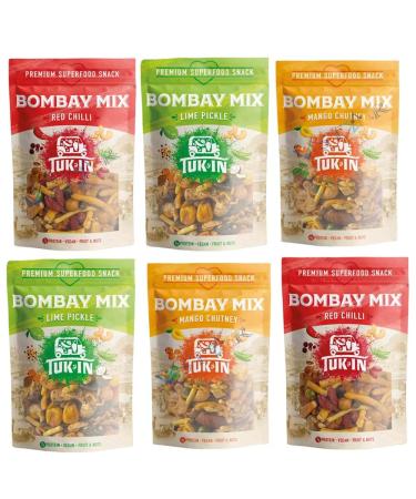 Tuk In Red Chilli Lime Pickle & Mango Chutney Bombay Trail Healthy Snack Mix Pack 40g (Pack of 6 Mixed)