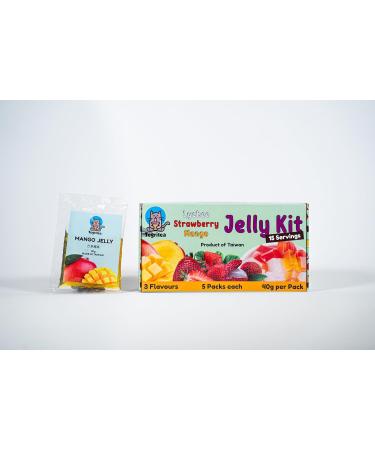 Strawberry | Mango | Lychee Jelly For Bubble Tea | 15 Servings | 5 Servings Per Flavour - Buy Online on GoSupps.com