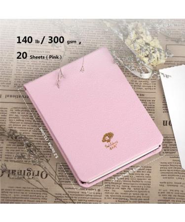 Paul Rubens Watercolor Paper Journal 3.8x5.2 - 20 Sheets | 100% Cotton Hot Press, Acid-Free for Watercolors, Gouache, Acrylics | Pink Cover - Buy Online on GoSupps.com