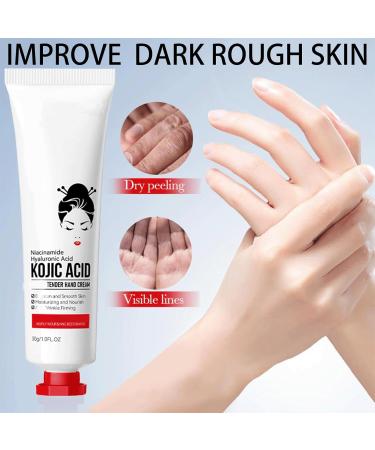 JUFKGBAR Kojic Acid Hand Cream Kojic Acid Cream Tender Hyaluronic Acid Niacinamide Cream Firming Anti-Wrinkle Hand Cream Moisturizing and Nourishing - Buy Online on GoSupps.com