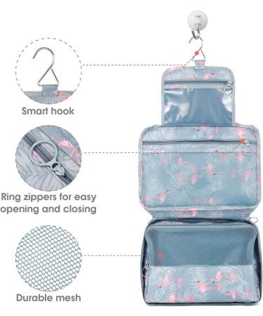 Women's Waterproof Travel Hanging Toiletry Bag Organizer - Flamingo Theme - Buy Online on GoSupps.com