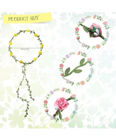 Willbond 48 Pcs Flower Crown Headbands for Women and Girls - Floral Garland Wreath for Wedding, Festival, and Photography Props - Buy Online on GoSupps.com