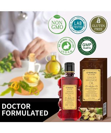 Ginger Massage Oil for Joint Pain Relief and Relaxation - 8.8 oz Body Moisturizer for Men and Women - Buy Online on GoSupps.com