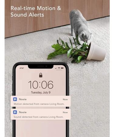 Nooie 1080P WiFi Baby Monitor & Pet Camera | 360 Indoor IP Cam with Motion Tracking, Night Vision & Alexa Compatibility | Two-Way Audio & Motion/Sound Detection - 1 Pack - Buy Online on GoSupps.com