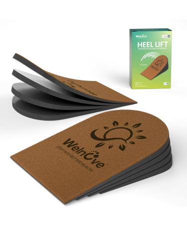 Shoe Heel Lift Inserts for Pain - Welnove 4-Layer 1 Inch Adjustable Heel Lifts Pads for Plantar Fasciitis Heel Pain Leg Length Discrepancy Height Increase Insert for Women Men Shoe 10-13 (Large) Brown 4 Layers: Large (1 Pair) - Buy Online on GoSupps.com