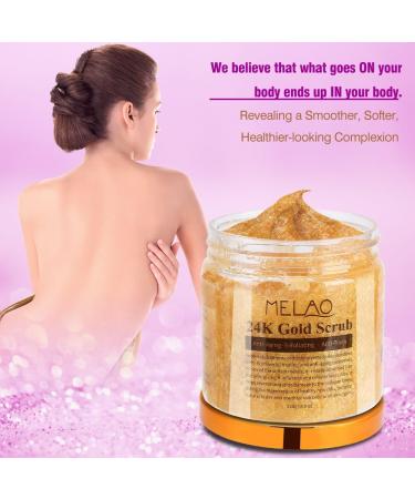 24k Gold Exfoliator Body Scrub Ultra Moisturizing Facial Scrub & Exfoliating Body Scrub With Collagen And Stem Cell Infused Collagen And Stem Cells Blackheads Acne Scars  - Buy Online on GoSupps.com