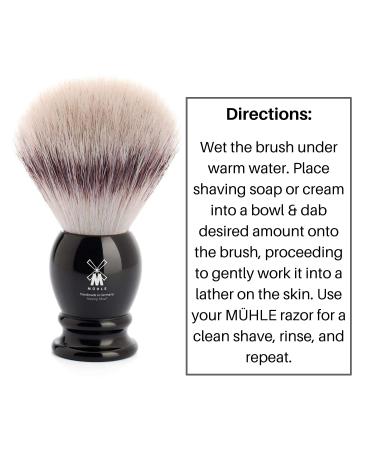 Mhle Classic Silvertip Badger Fiber Brush - Black Resin Handle | Luxury Men's Shave Accessory - Buy Online on GoSupps.com