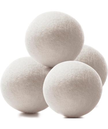 Organic XL Wool Dryer Balls - Reusable Fabric Softener & Wrinkle Reducer - 100% New Zealand Wool - White, 4 Pack - Buy Online on GoSupps.com