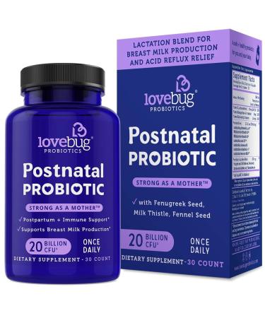 LoveBug Probiotics Postnatal Probiotic 20 Billion CFU 30 Count
