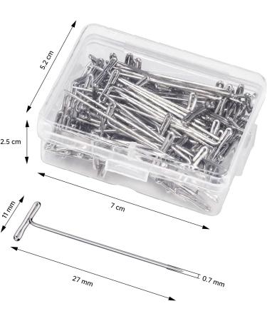100 Pack 1 Inch Stainless Steel T-Pins for Wigs & Crafts - Includes Storage Box - Ideal for Blocking, Knitting, Sewing & Modelling - Buy Online on GoSupps.com