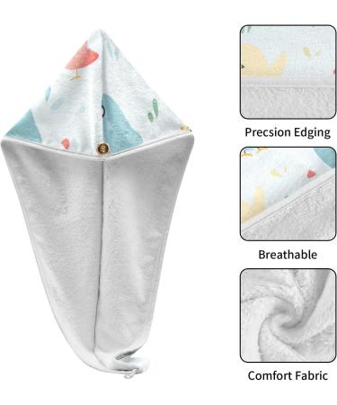 Small Cute Bird Hair Towel 2 Pack | Super Absorbent Quick Dry Hair Turbans for Women & Girls - Buy Online on GoSupps.com