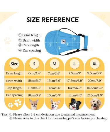 Buy Pawaboo Dog Baseball Caps - Adjustable Pet Hat with Ear Holes for Sun Protection | Stylish Costumes for Small to Large Dogs - Blue M - Buy Online on GoSupps.com