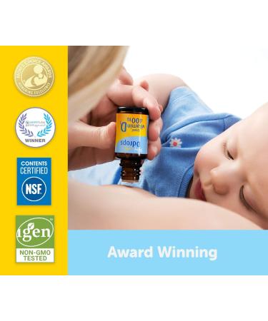 Baby Ddrops 10g 60 Drops | Daily Vitamin D3 Supplement for Infants & Children | Supports Teeth & Bone Health | Non-GMO & Allergy-Friendly - Buy Online on GoSupps.com