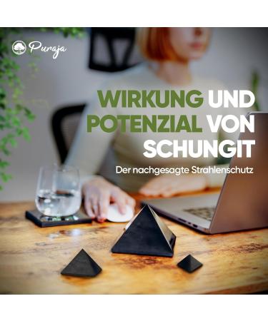 Buy Puraja Schungit Pyramid | Original Karelia | Polished | Fullerenes | Zazhoginskij Mine Certified | 10 cm (1-Pack) - International Shipping Available - Buy Online on GoSupps.com