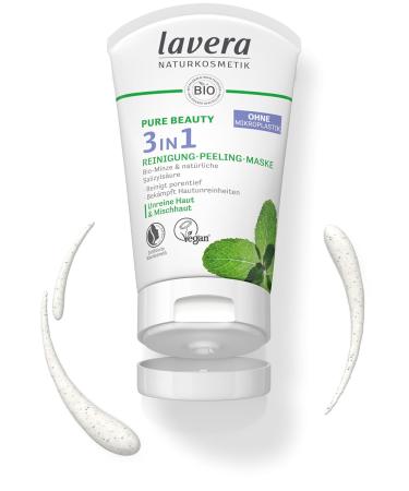 Buy Lavera Pure Beauty 3in1 Cleaning Peeling Mask - Natural Vegan Face Mask for Pore Cleansing & Skin Mattification - 125ml - Buy Online on GoSupps.com
