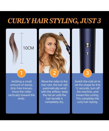 6-in-1 Hair Dryer Brush - High-Speed Ionic Multi-Styler for All Hair Types - Includes Curling Irons Straighteners & Fluffing Comb - Prussian Blue - Buy Online on GoSupps.com