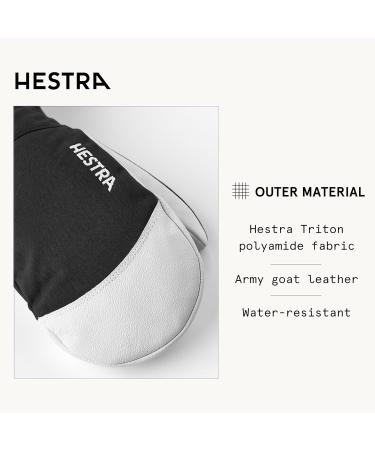 Hestra Heli Leather Ski Gloves - Classic Black Snow Mittens for Skiing Snowboarding & Mountaineering - Size 10 - Buy Online on GoSupps.com