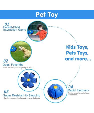 WACURRENTHYD New UFO Pet Flying Saucer Ball Portable Flying Toys Creative Fly Saucer Stomp Magic Balls Magic Frisbee Dog Toy Ball Fun Puppy Interactive Flying Flat Throw Disc Balls Toy (Pink) - Buy Online on GoSupps.com