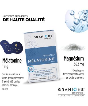 Melatonin GRANIONS | Food supplement for adult sleep | Melatonin 1mg capsules with Magnesium | Sleeping pill restful sleep - Buy Online on GoSupps.com
