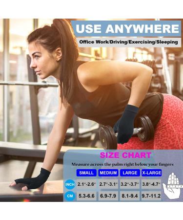 Buy 2 Pairs Copper Arthritis Compression Gloves for Pain Relief - Fingerless Anti-Slip for Men & Women - Medium Size - Buy Online on GoSupps.com