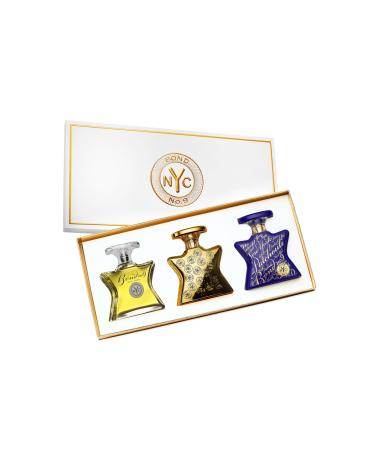 Bond No. 9 New York Men's Luxe Eau de Parfum Trio - Fragrance Gift Set Including Chez Bond Signature Perfume New York Patchouli - 3 x 1.7 Fl Oz