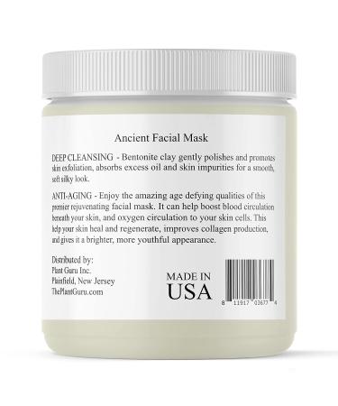 Plant Guru Indian Healing Clay 1 lb - 100% Natural Bentonite Clay Powder - Deep Pore Cleansing Mask for Face, Hair & Body - Detox Clay for Acne & Bath - Buy Online on GoSupps.com