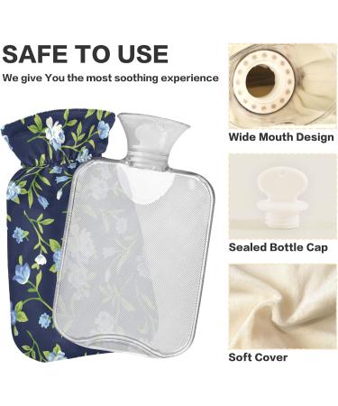 Buy Heat Bottle with Cover - 2L Warm-Up Bag for Pain Relief | Vintage Blue Roses Design | Ideal for Hand Foot Shoulder & Neck Therapy - Buy Online on GoSupps.com