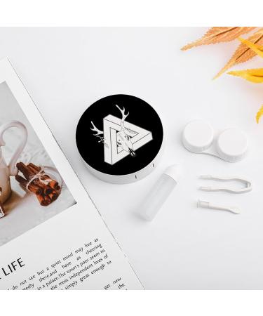 Buy White 3D Triangular Deer Head Contact Lens Case - Portable Travel Lens Box with Mirror for International Shipping - Buy Online on GoSupps.com
