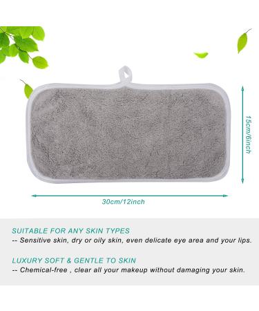 Kinhwa Microfiber Washy Ferry - 6 Luxurious Reusable Makeup Remover Towels | Suction-Strong Face Cleaning Cloths | 15cm x 30cm - Light Gray - Buy Online on GoSupps.com