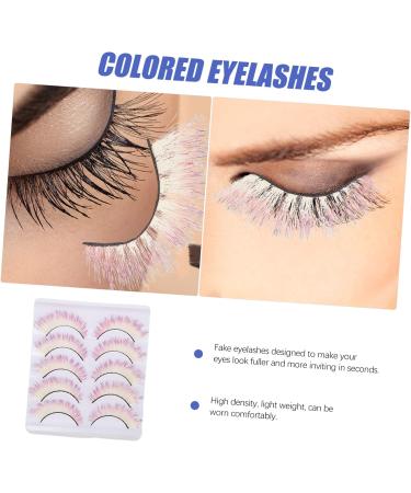 Angoily 5 Pairs Colored False Eyelashes Dramatic False Eyelashes False Eyelashes Natural Rainbow False Lashes Upper Lower False Eyelashes Extensions Make up Imitation Extend - Buy Online on GoSupps.com