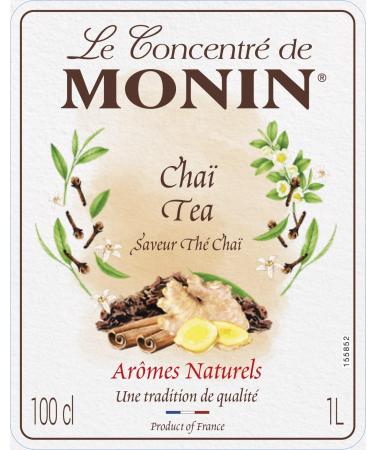 MONIN Premium Chai Tea Syrup 1L for Chai and Cocktails. Vegan-Friendly Allergen-Free 100 Percent Natural Flavours and Colourings - Buy Online on GoSupps.com
