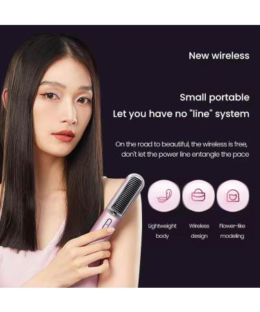 Upgraded Ionic Hair Straightener Brush - 16 Temp Settings Dual Voltage for Thick Curly Hair | Best Heat Brush Straightener for Women - Buy Online on GoSupps.com
